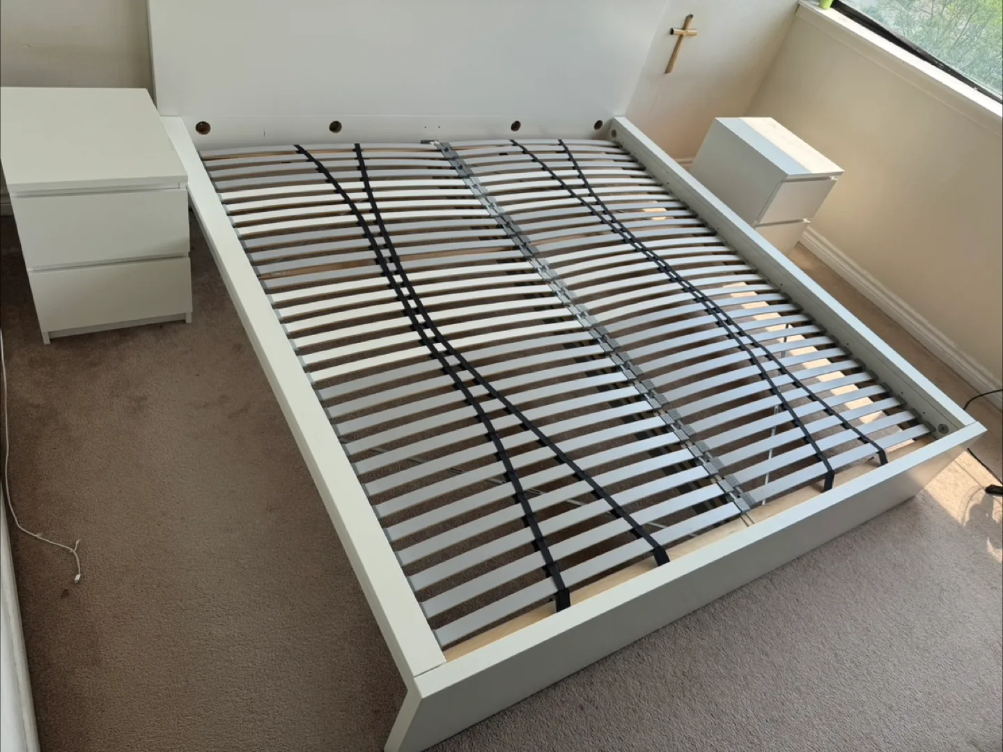 White bed frame MALM King size thumbnail