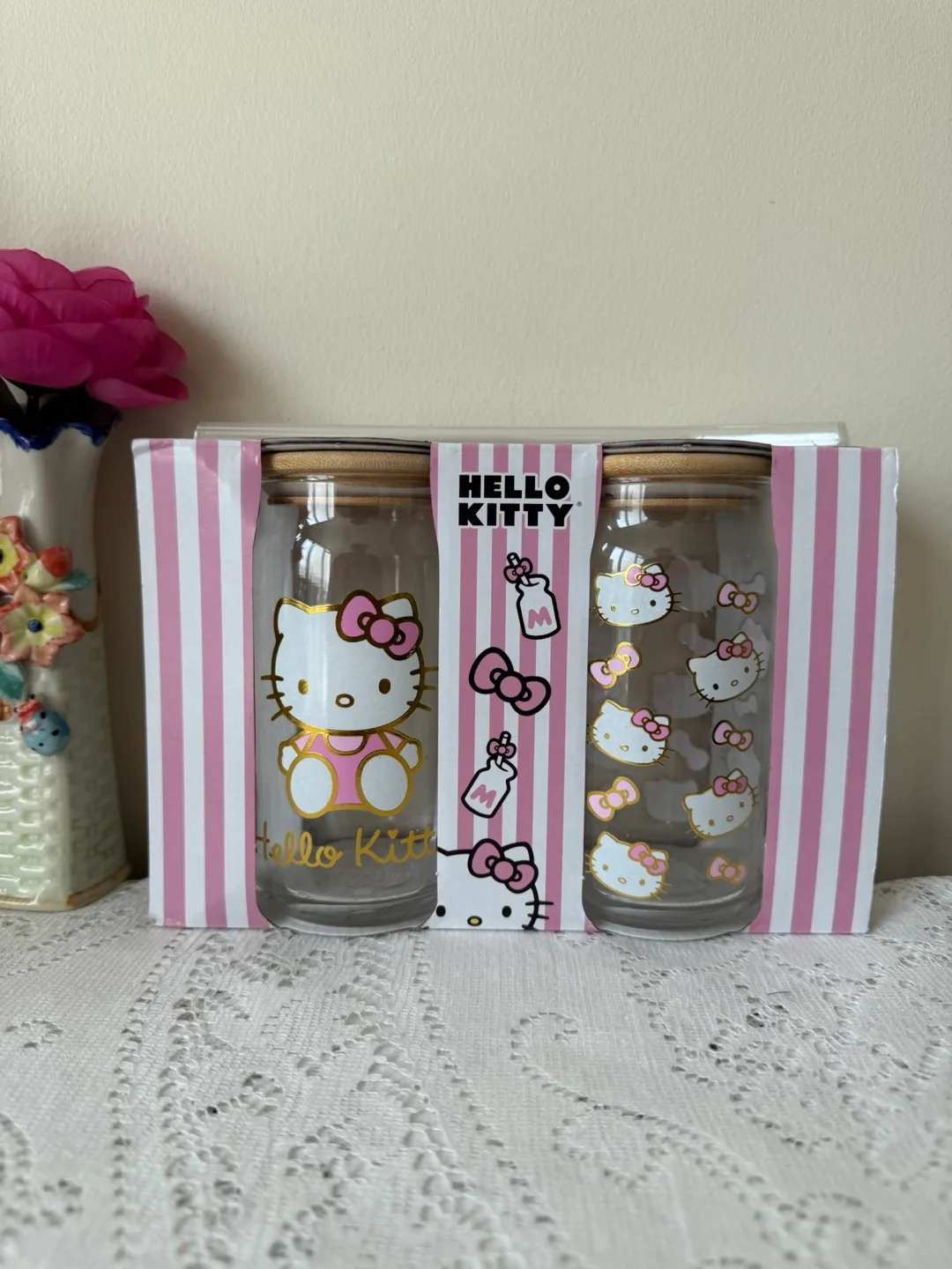 💗 Hello Kitty Glass Jar Gift Set 🆕(Authentic) image indicator(3)