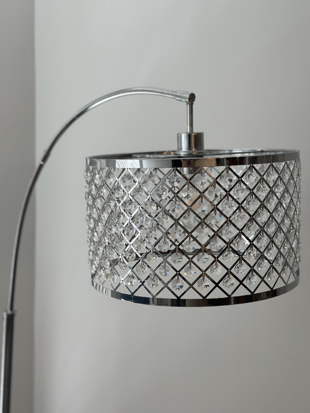 Arc Floor Lamp with Crystal Shade