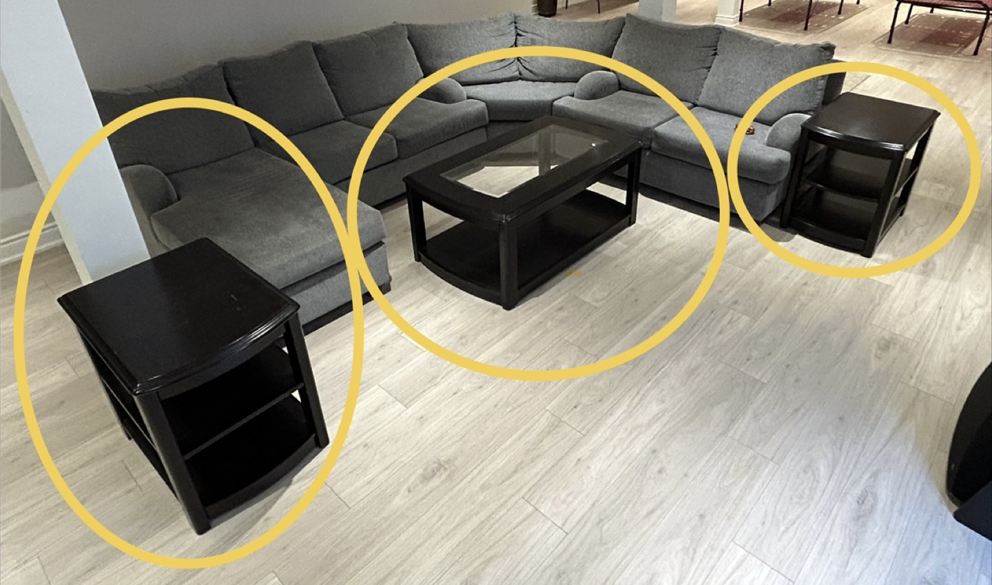 Coffee table and side table set