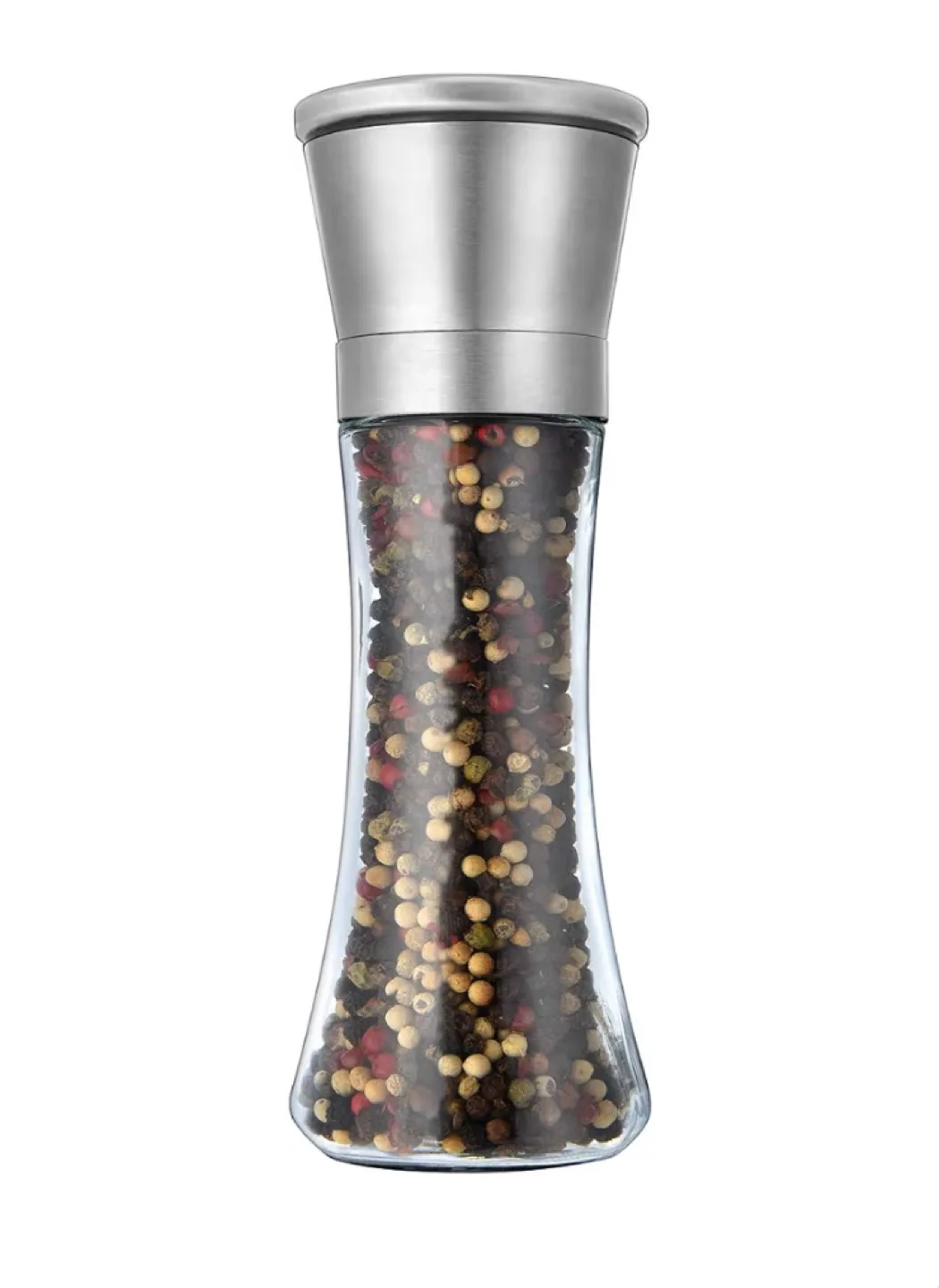 Pepper Grinder, Stainless Steel, Glass Bottle thumbnail