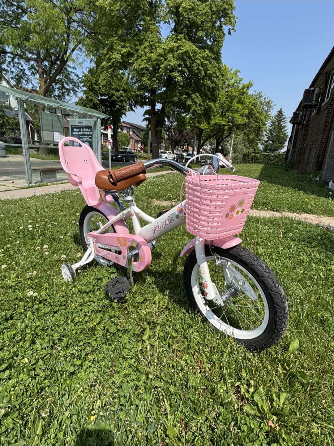 Pink Children's Bicycle with doll seat