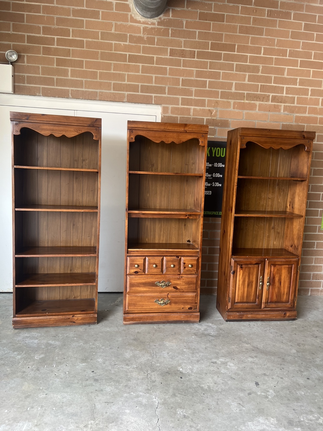 Set of 3 Wooden Bookshelves