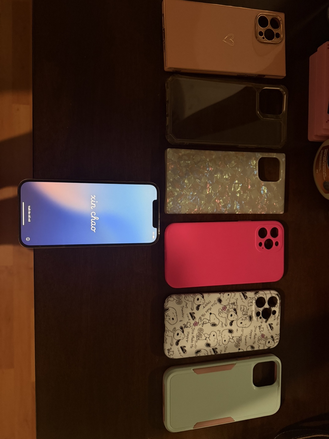 iPhone 12 Pro Max with cases