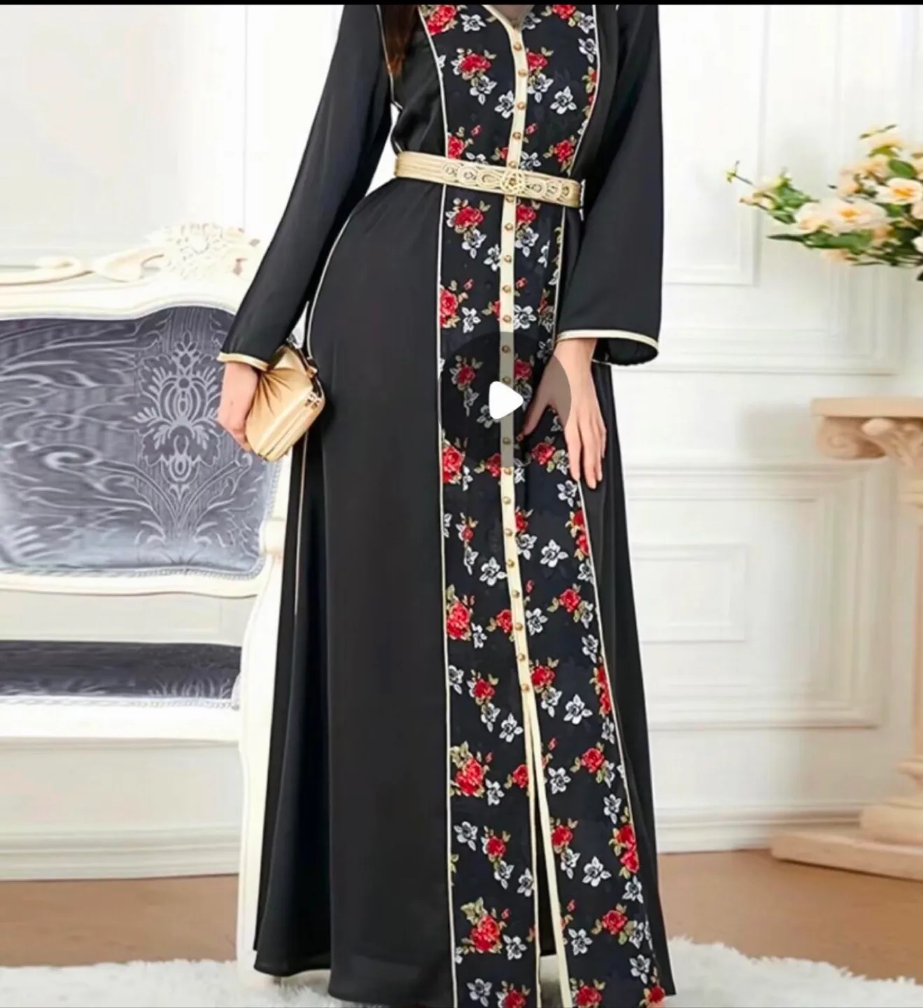 Floral Print Black Dress thumbnail