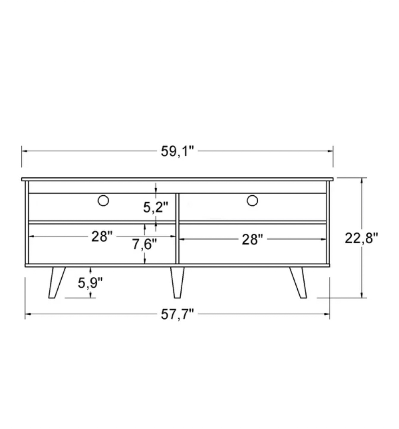 White Modern TV Stand - photo 3