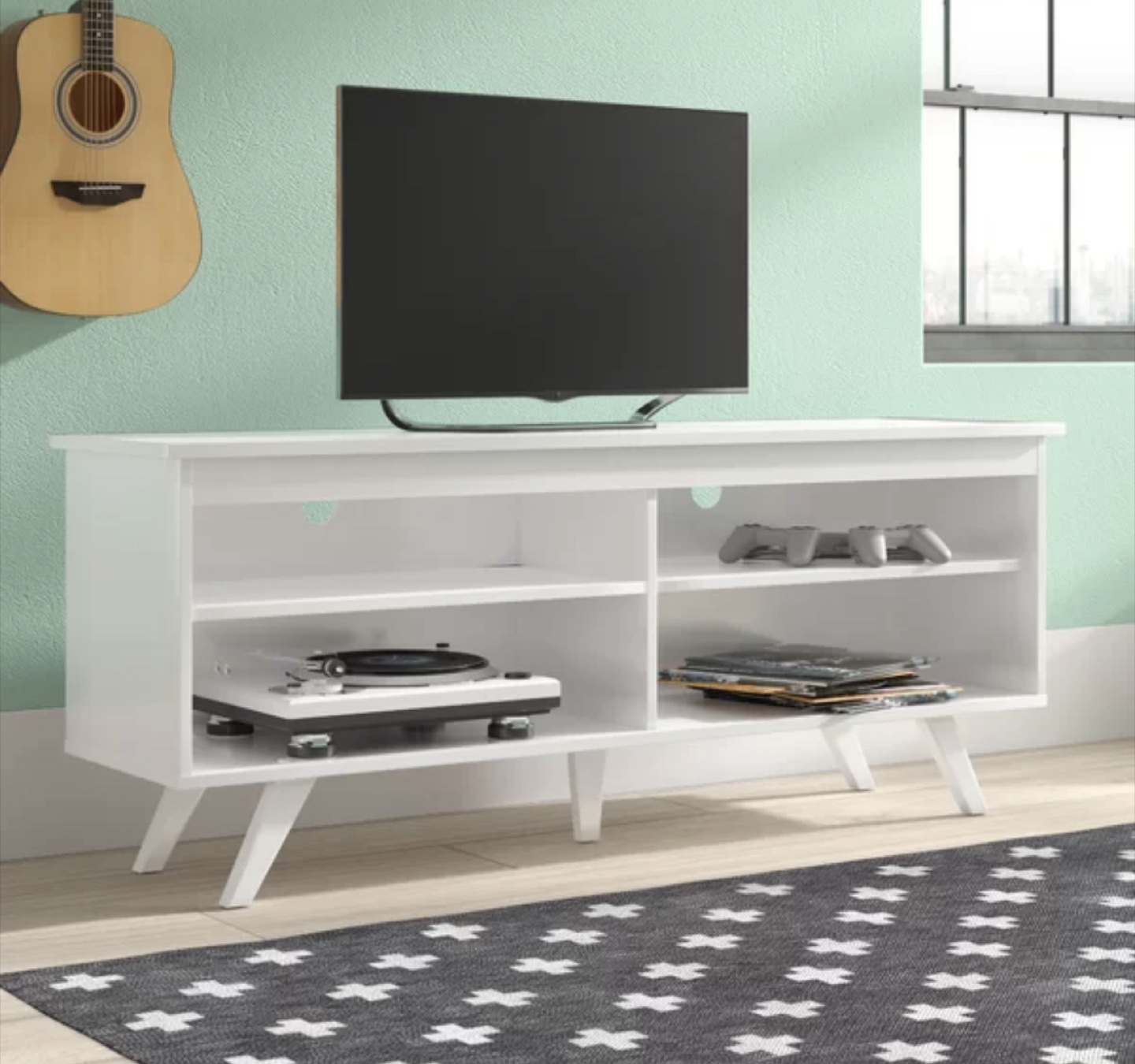 White Modern TV Stand - photo 2