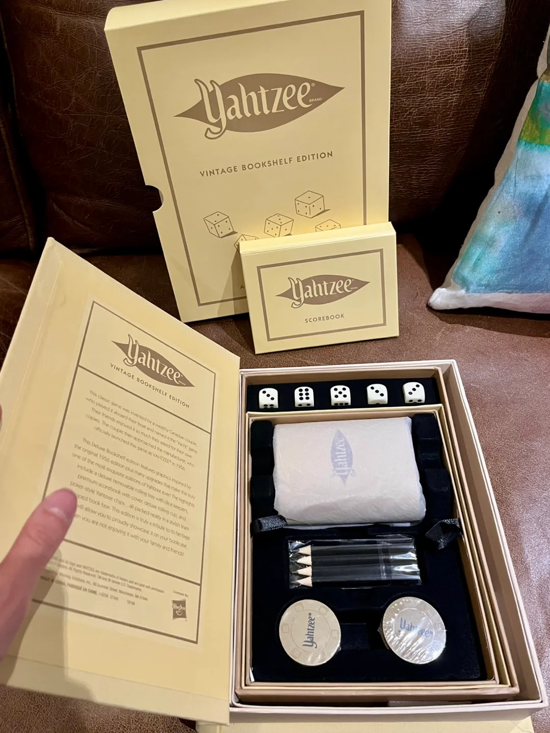 Vintage bookshelf Board Game Set, monopoly Yahtzee scrabble image indicator(2)