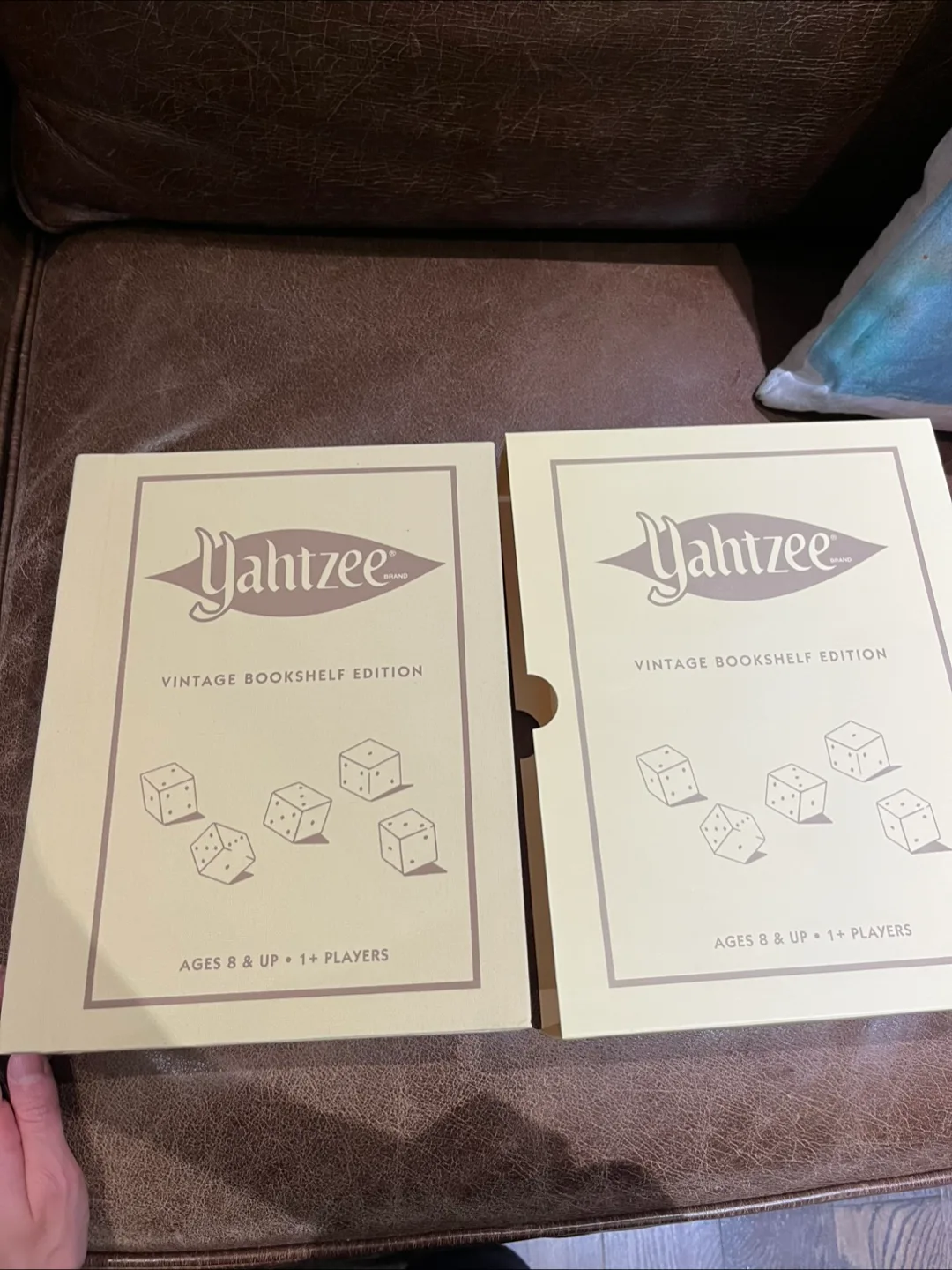 Vintage bookshelf Board Game Set, monopoly Yahtzee scrabble image indicator(4)