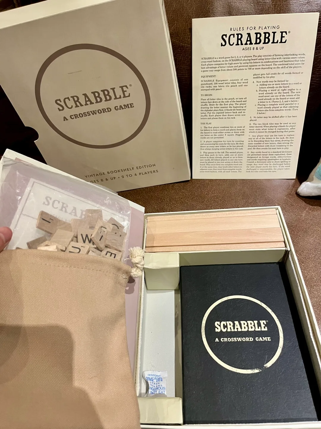 Vintage bookshelf Board Game Set, monopoly Yahtzee scrabble image indicator(3)