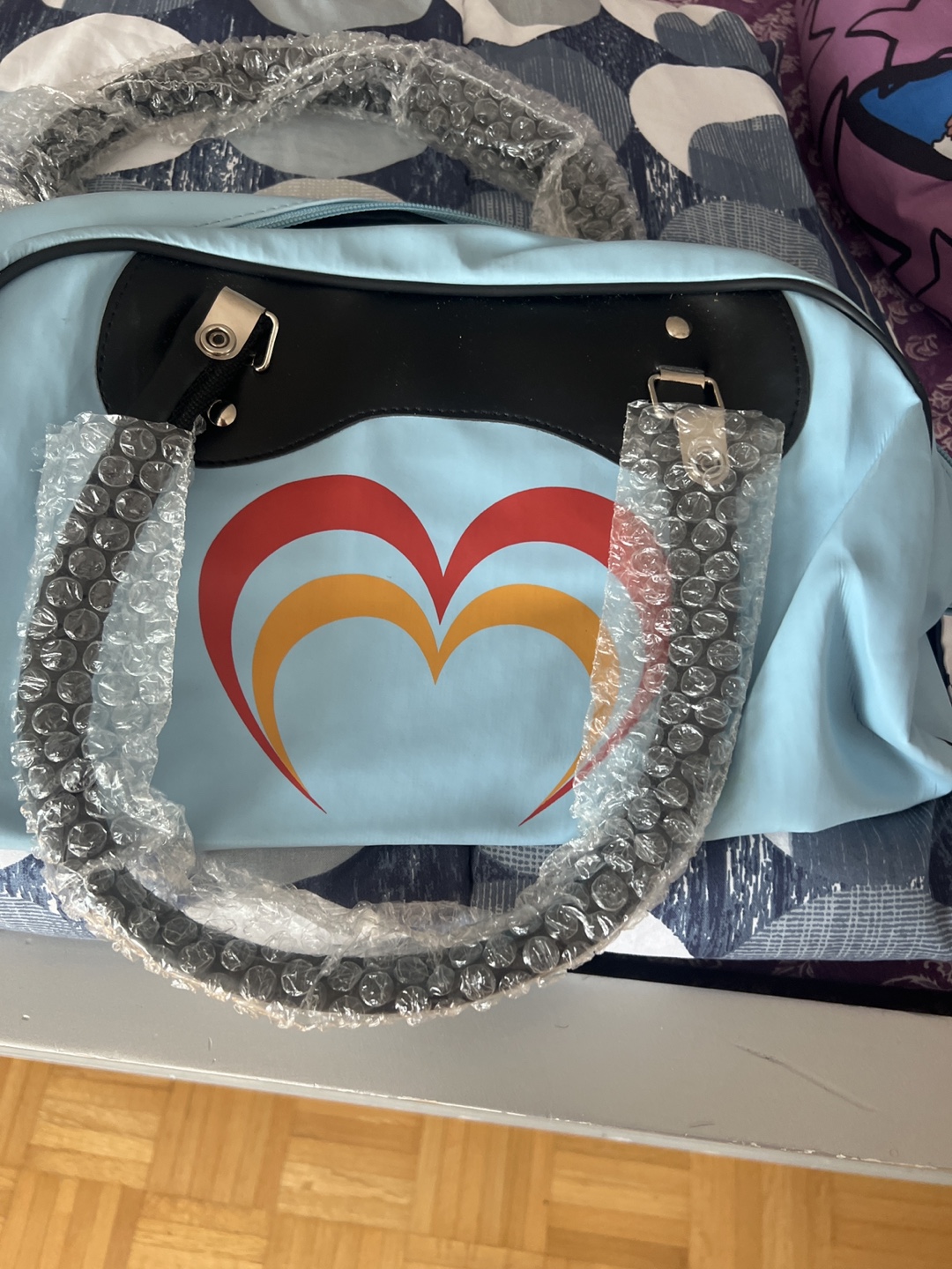 Baby Blue Heart-Shaped Design Handbag - photo 4