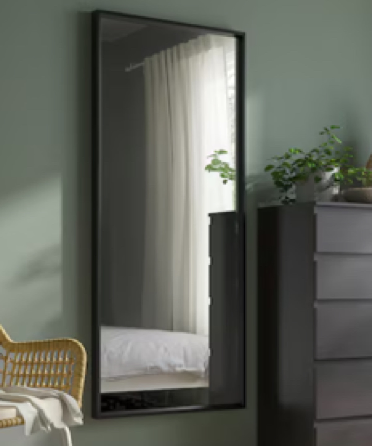 IKEA Full-Length Black Framed Mirror