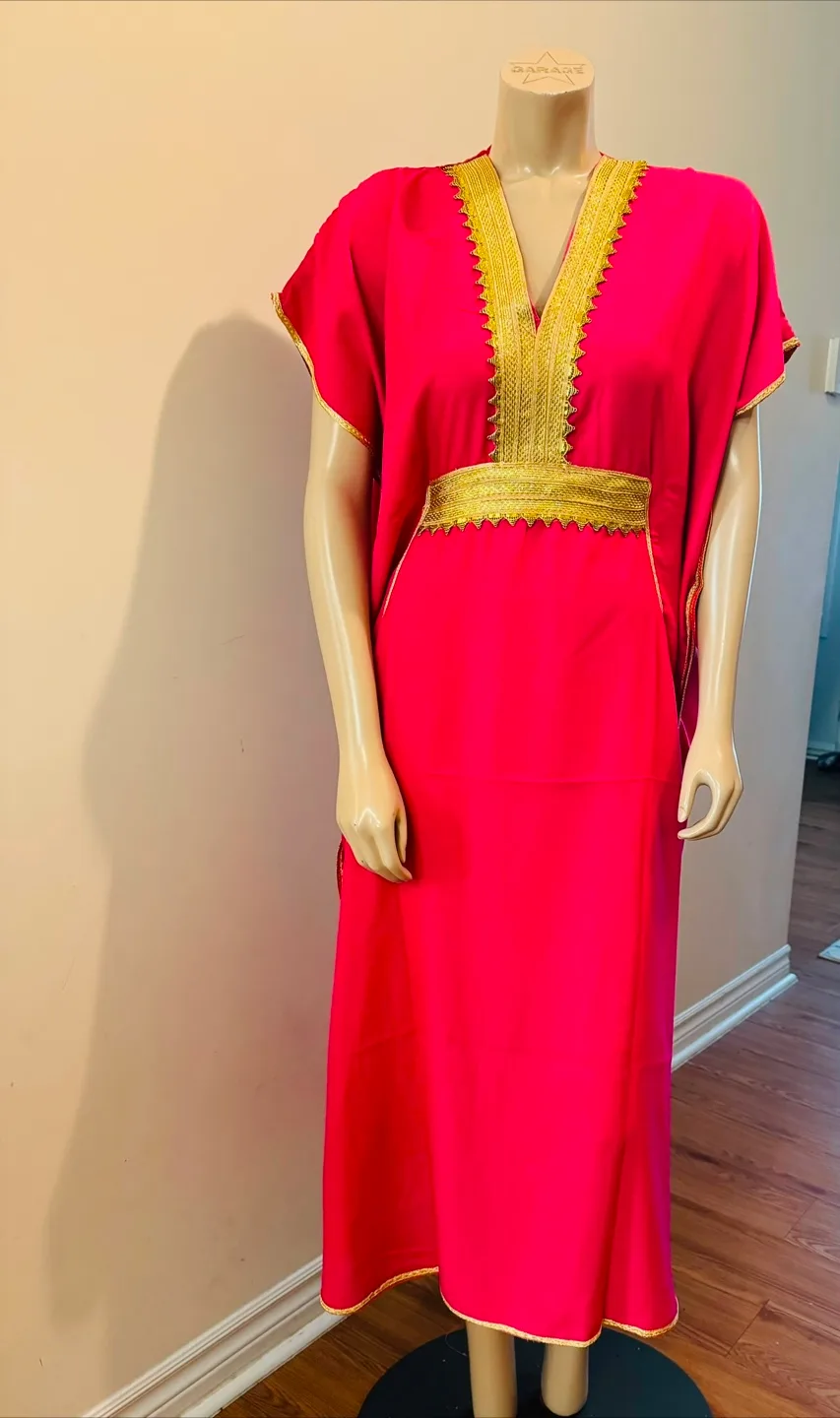 Bright Pink Caftan Dress thumbnail