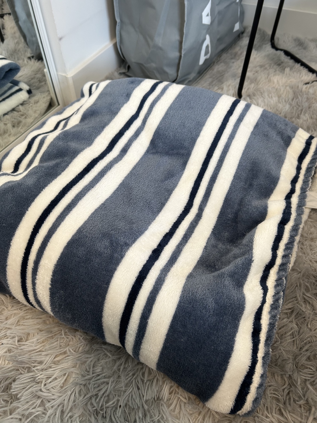 Mainstays Blue and White Striped Blanket