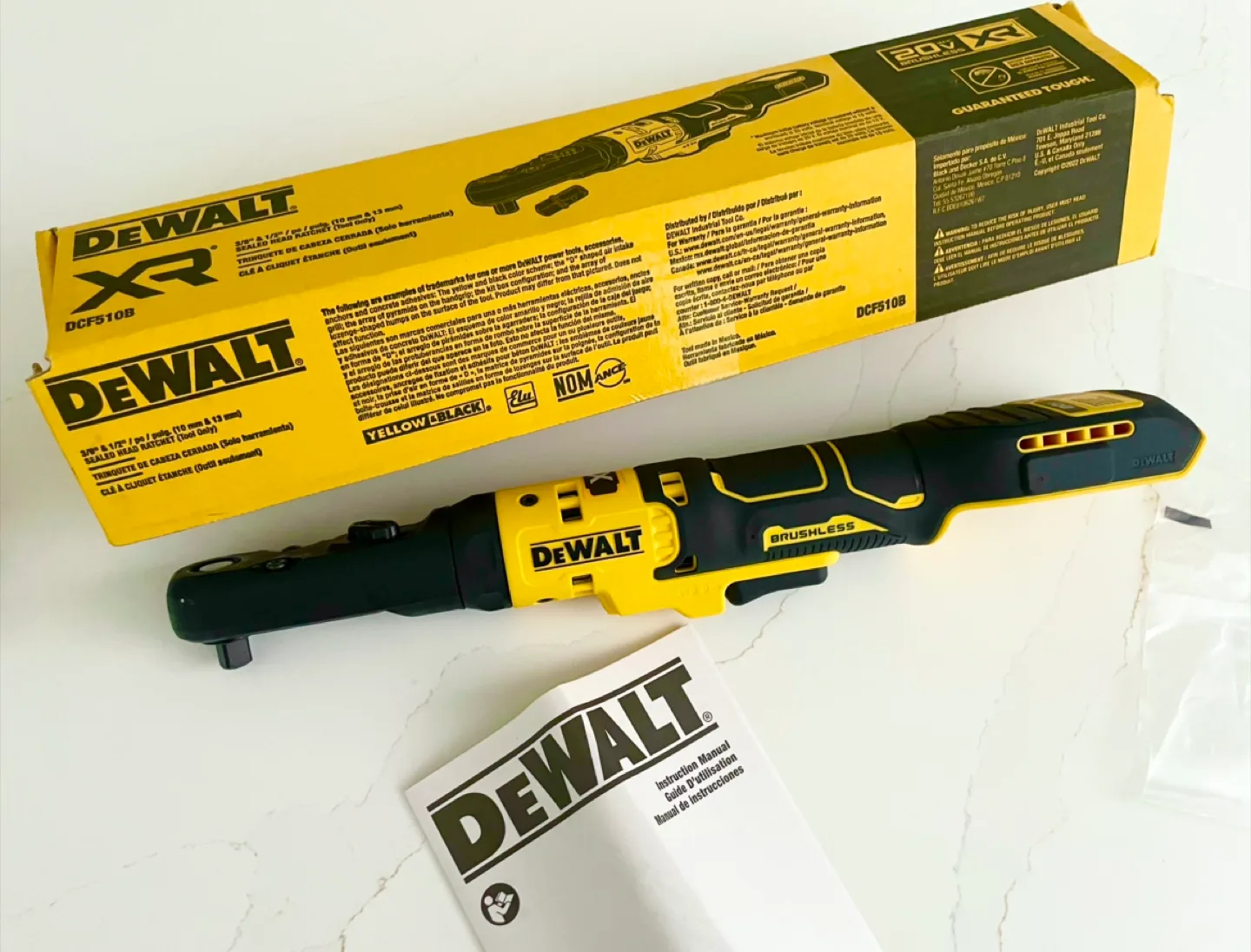 DEWALT 20V MAX XR Brushless Cordless Ratchet (Tool Only) New! thumbnail