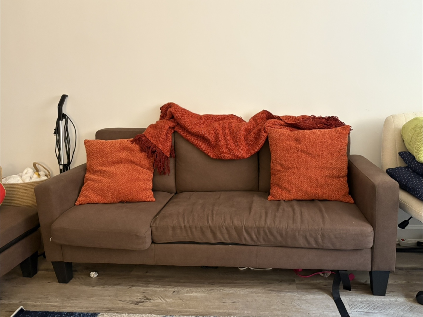 Cozy Orange Throw Blanket and Pillow Set