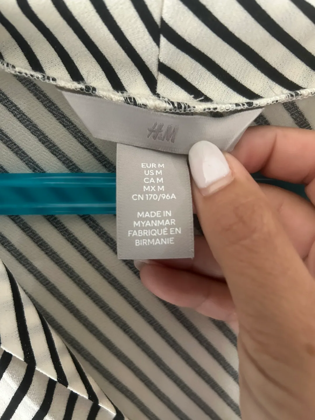 H&M Striped and Blue Tops bundle of two image indicator(2)