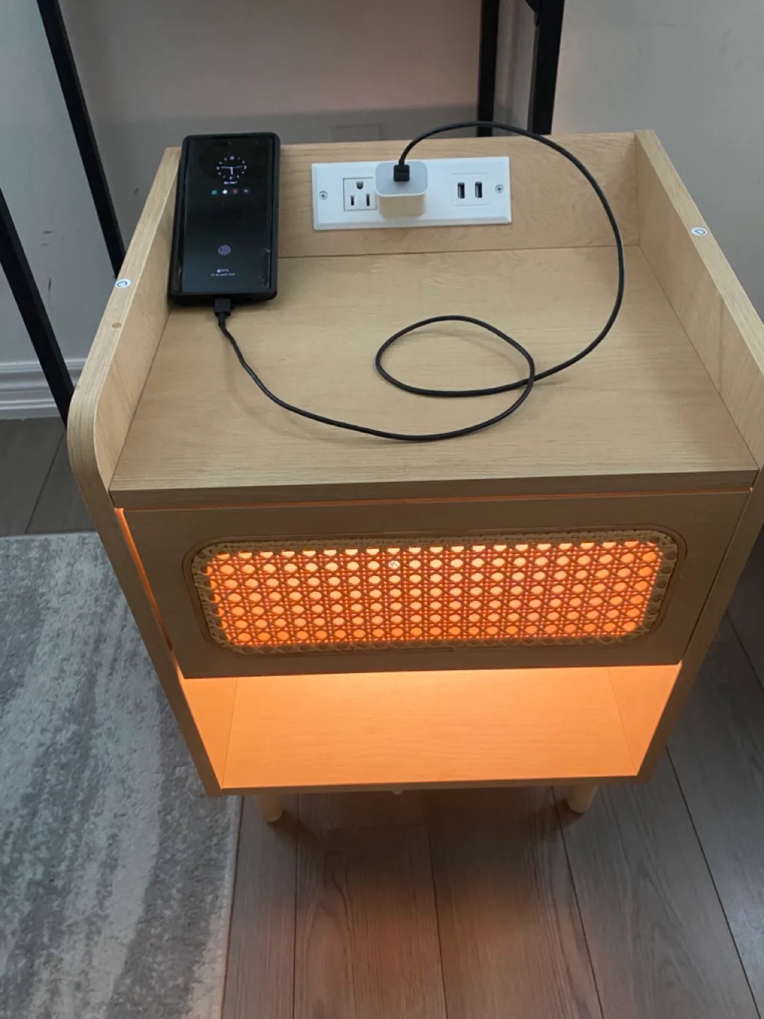 BRAND NEW Modern Nightstand with Charging Station thumbnail