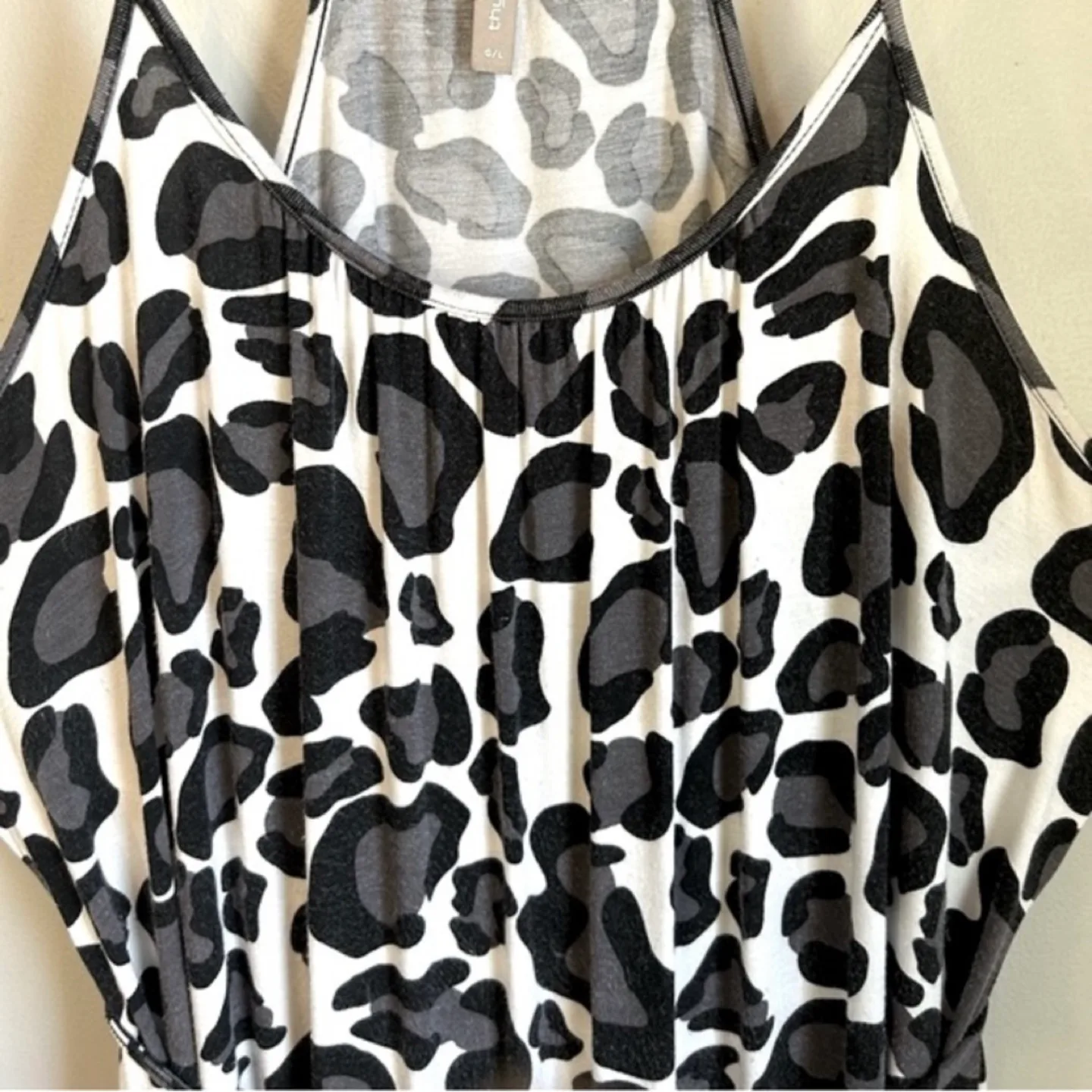 Thyme Maternity Racerback Animal Print Maxi Dress size L Tall image indicator(2)