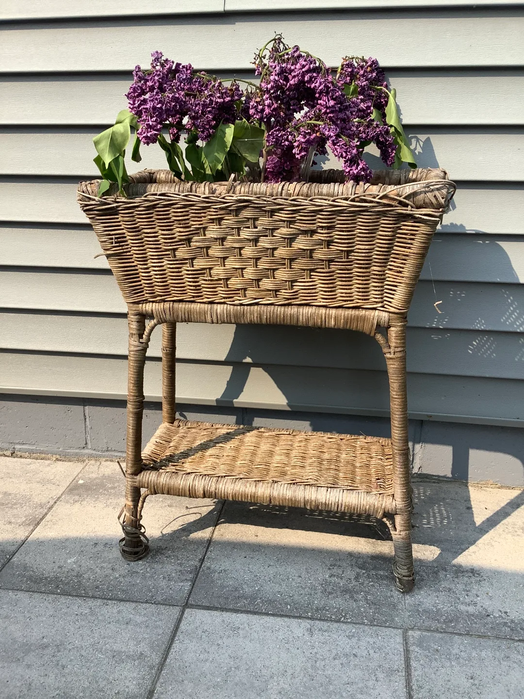 Vintage Wicker Plant Stand thumbnail