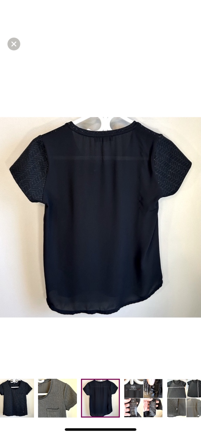 Le Temps Des Cerises Textured Scoop Neck Semi Sheer Back Sz S - photo 3