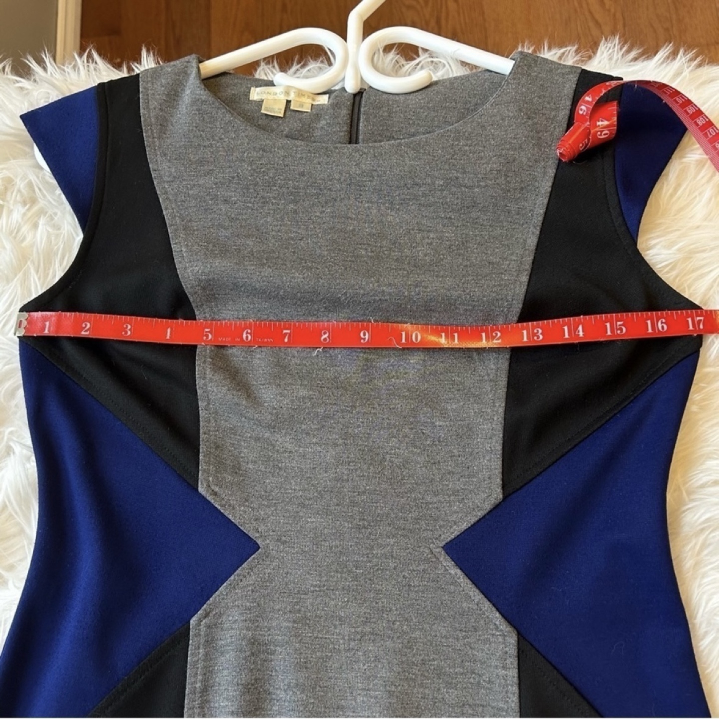 London Times Color Block Bodycon Sheath Dress Size 8 - photo 5