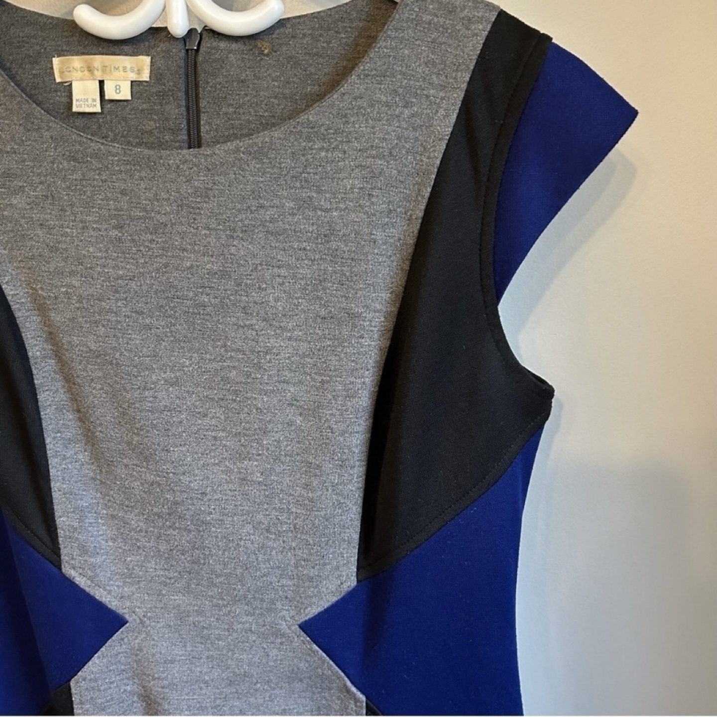 London Times Color Block Bodycon Sheath Dress Size 8 - photo 2