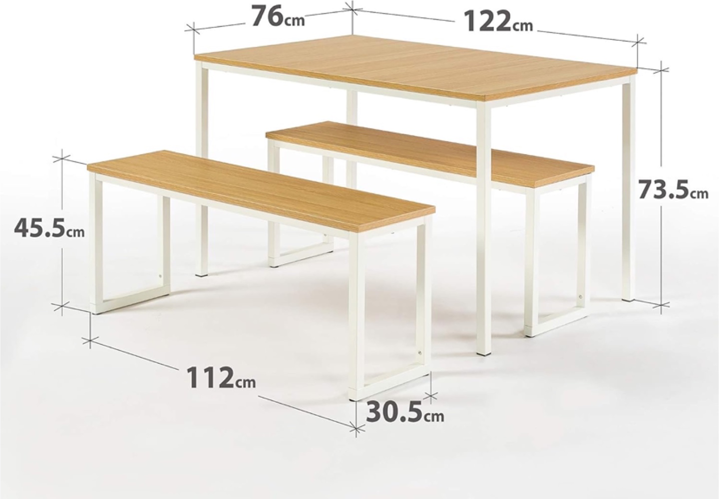 Kitchen dining table and 2 benches - photo 4