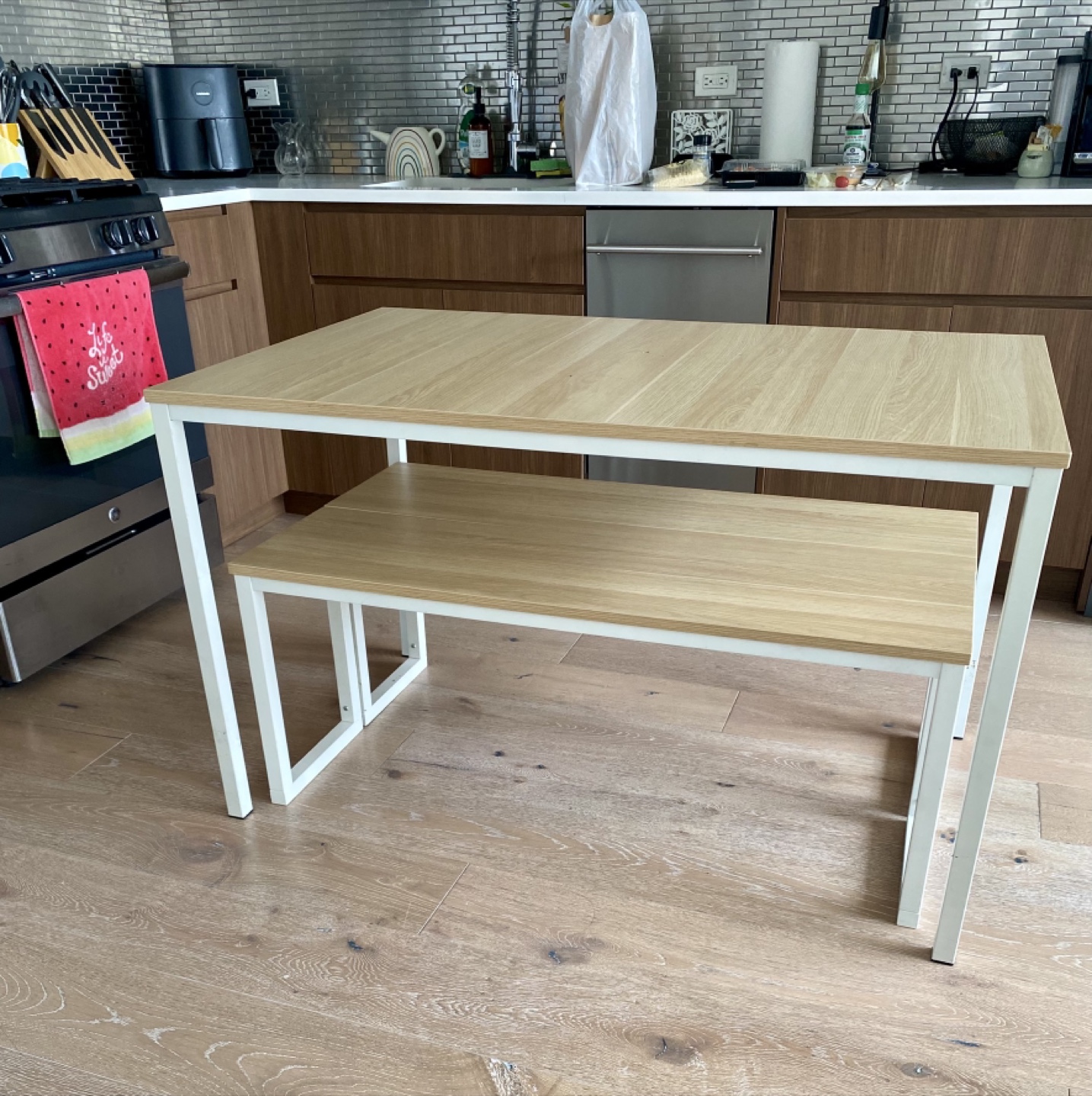 Kitchen dining table and 2 benches