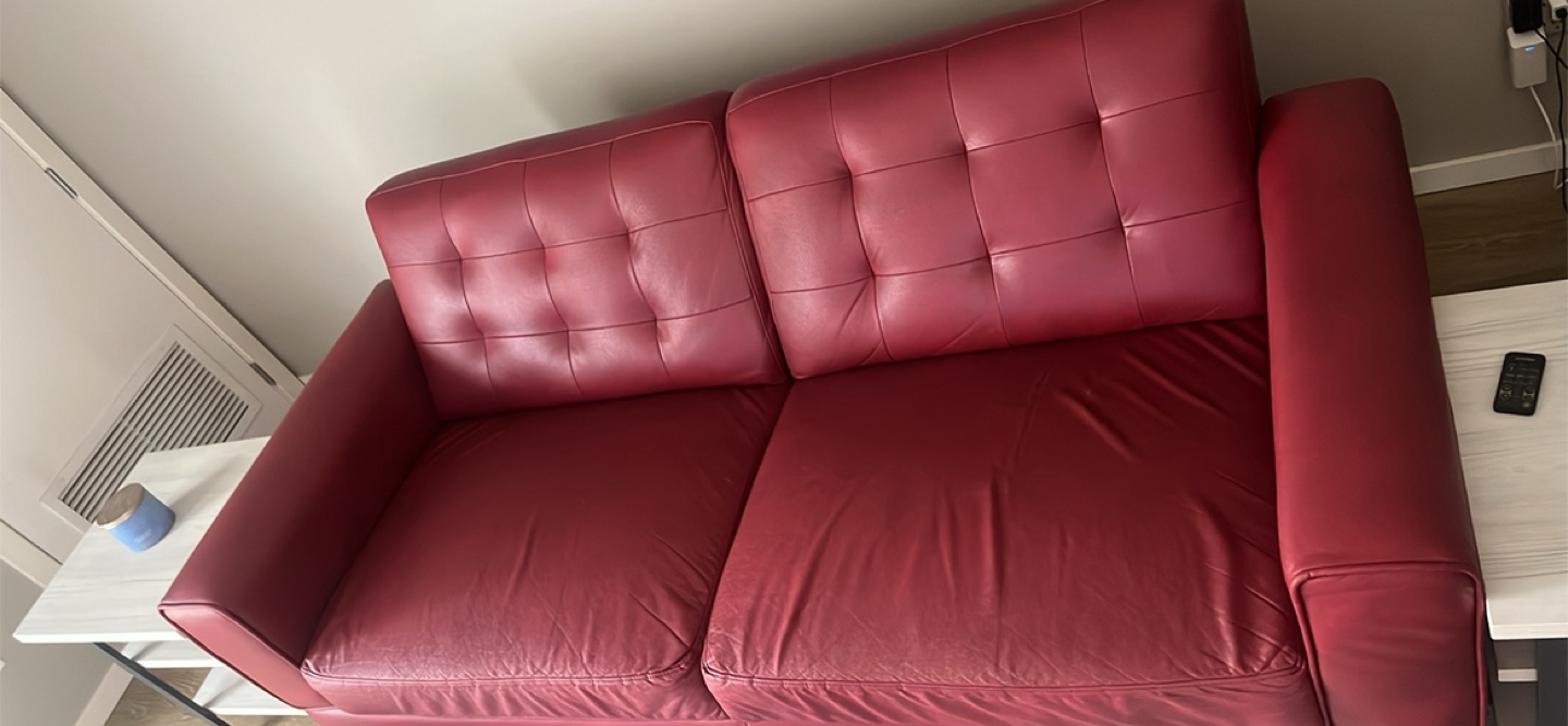 Red Leather Sofa - photo 3