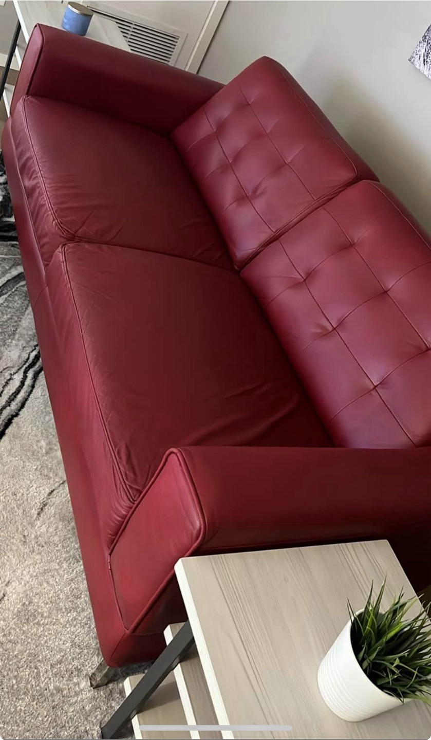 Red Leather Sofa
