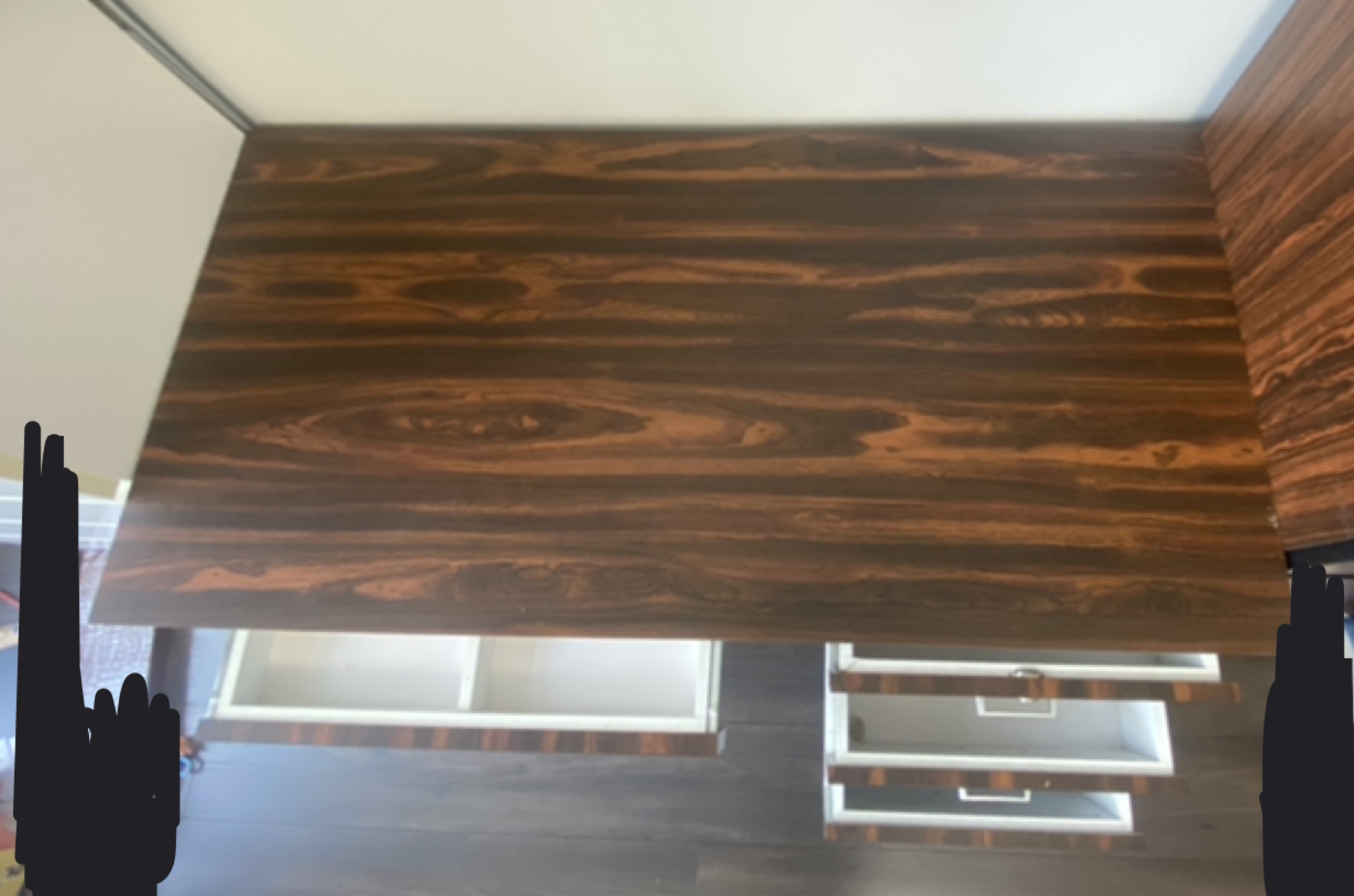 Dark Wood Desk with Drawers - photo 2