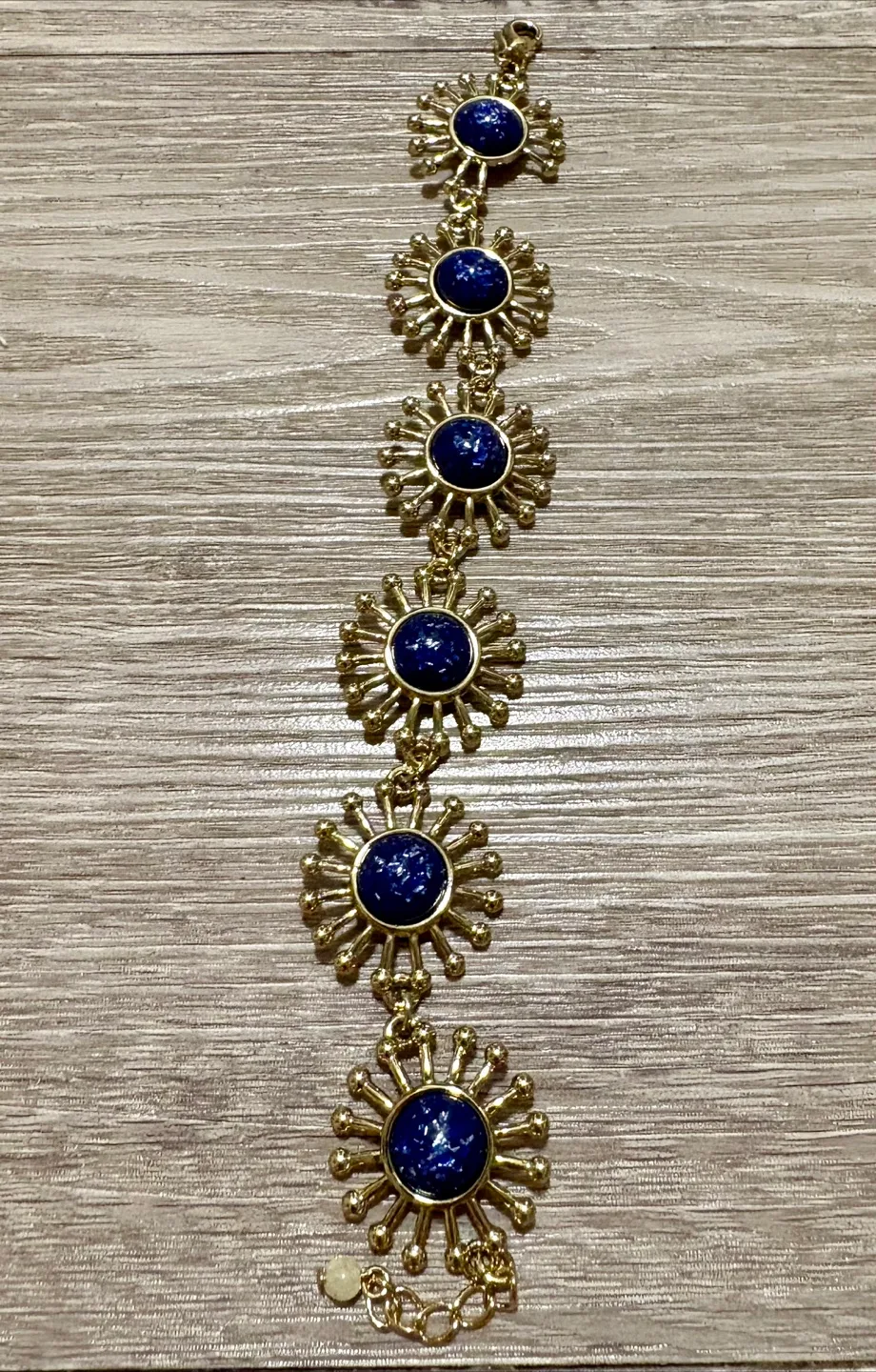 Gold-Tone Bracelet with Blue Stones image indicator(2)