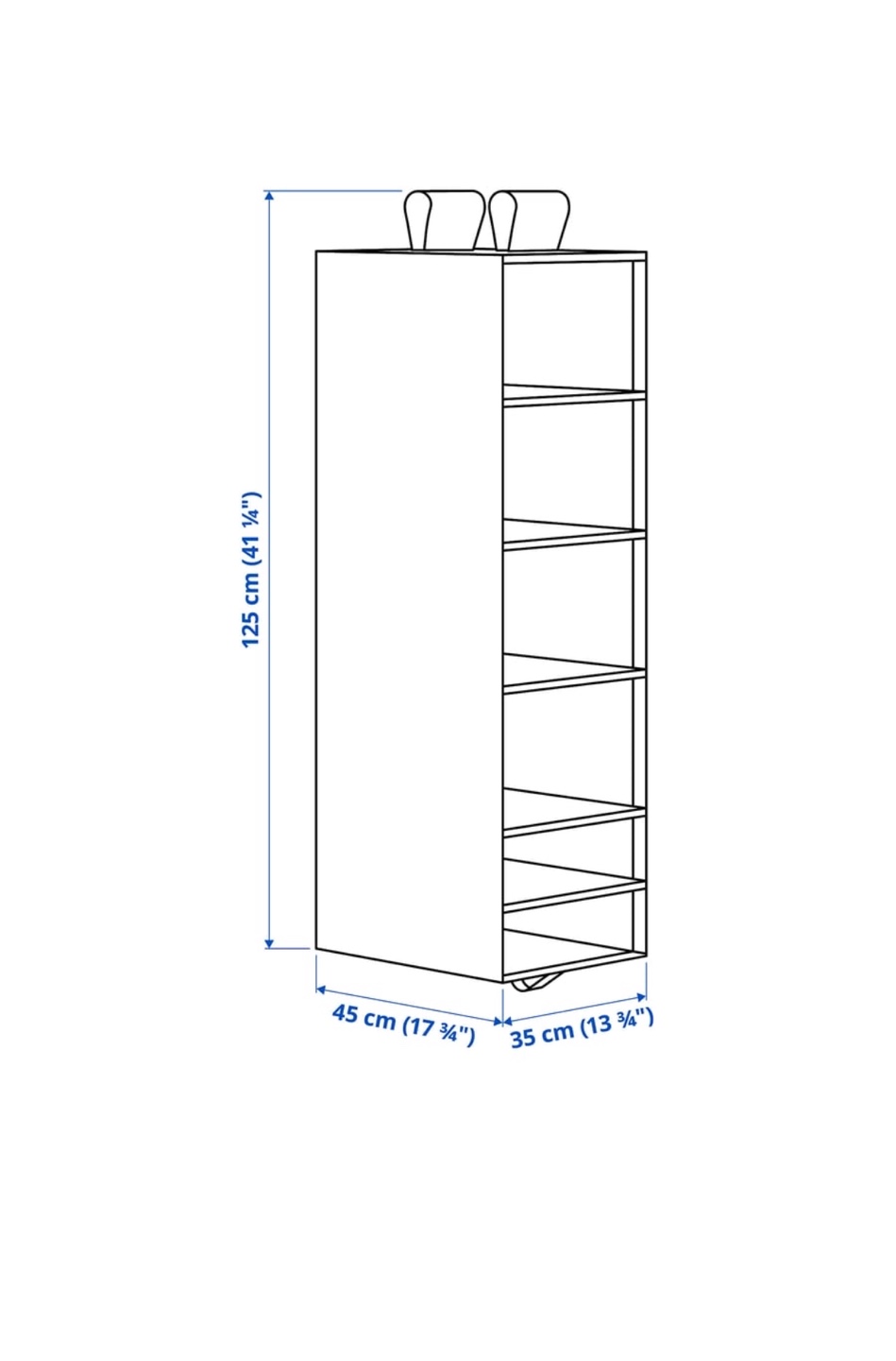 Gray Hanging Closet Organizer with 6 Shelves - photo 2