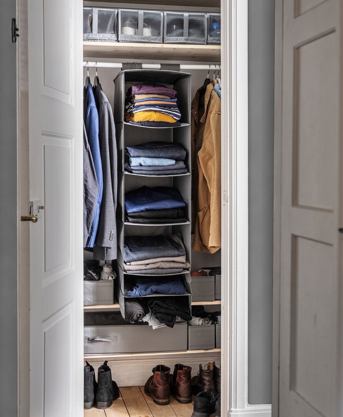Gray Hanging Closet Organizer with 6 Shelves - photo 3