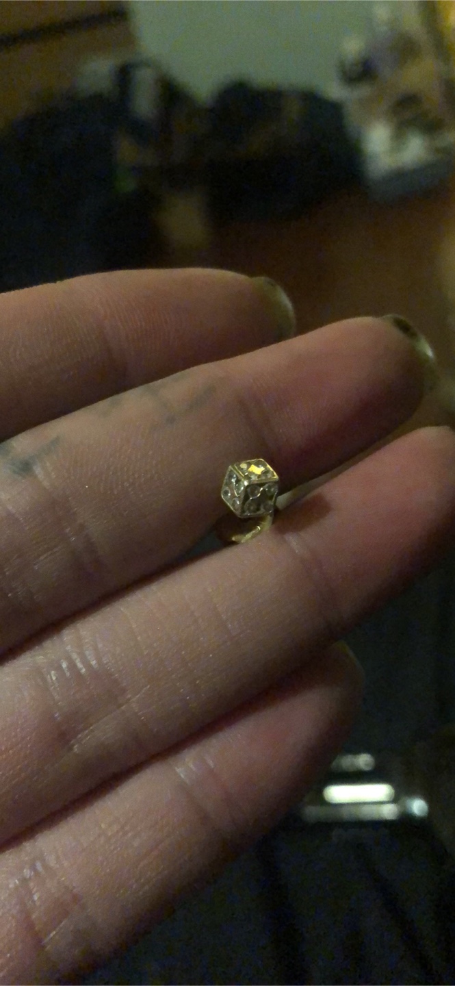 14k gold and diamond dice earring - photo 2
