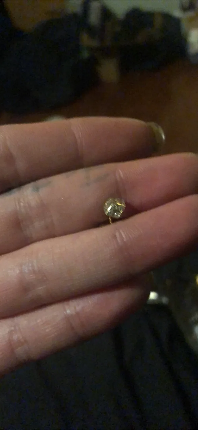 14k gold and diamond dice earring thumbnail