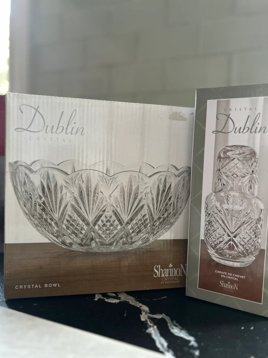 Shannon Dublin Crystal Salad Bowl and Carafe Set thumbnail