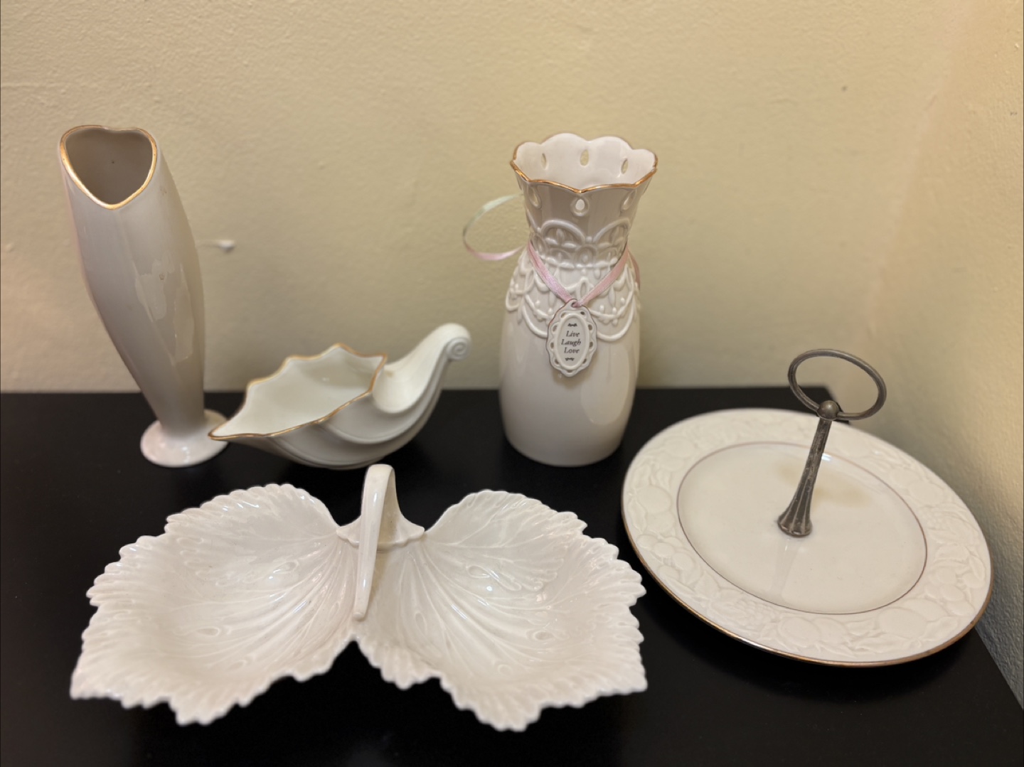 Lenox vase and dish lot