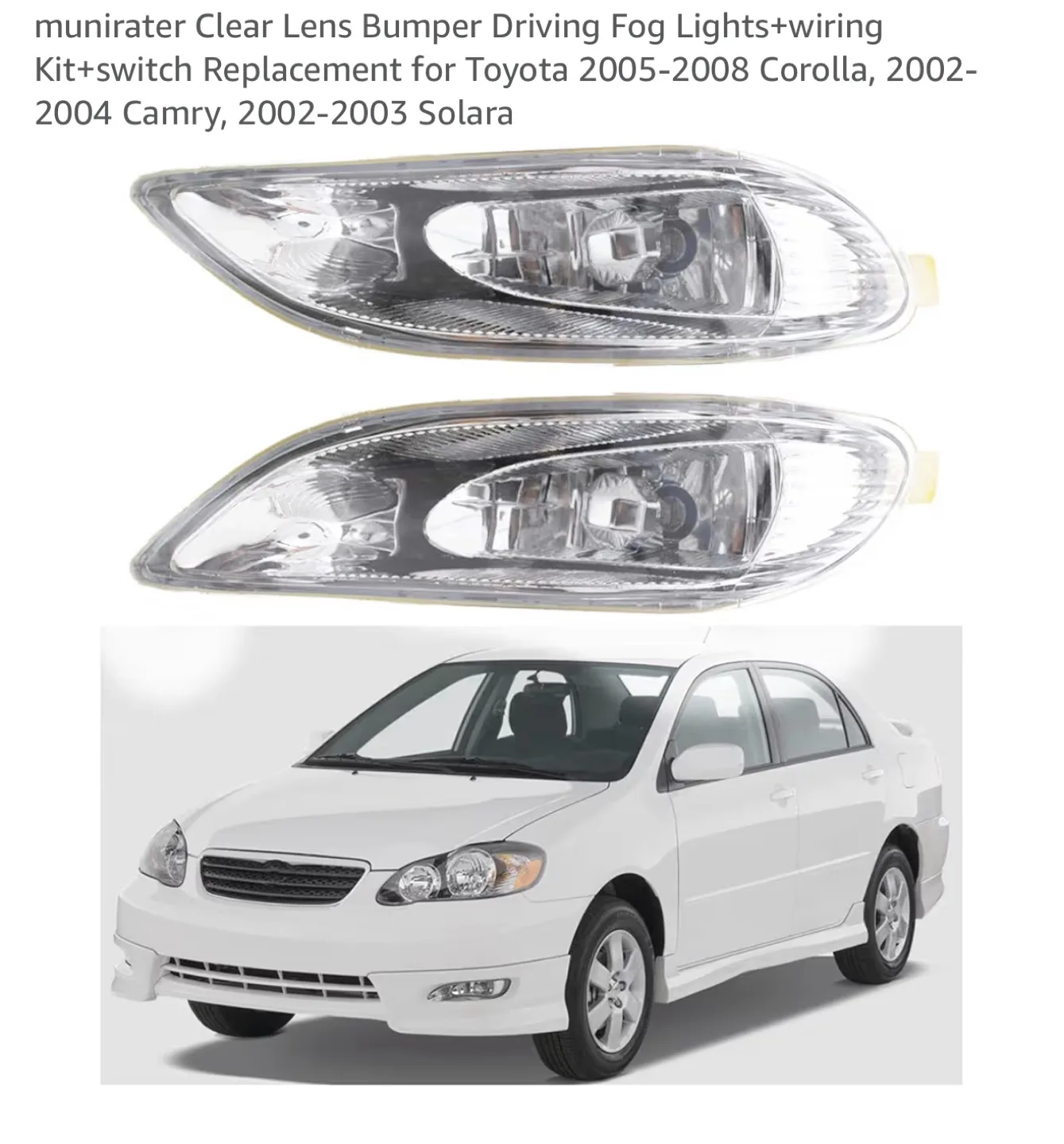 Clear Lens Bumper Driving Fog Lights with Wiring Kit thumbnail