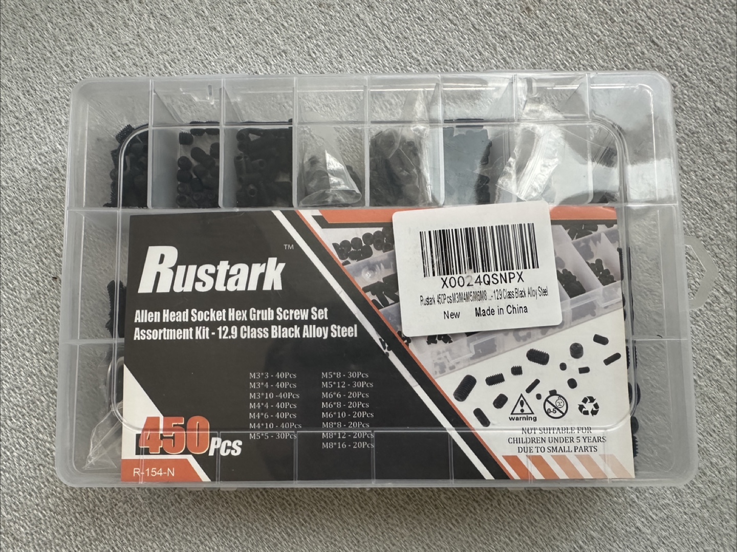 Allen Head Socket Hex Grub Screw Set Assortment Kit