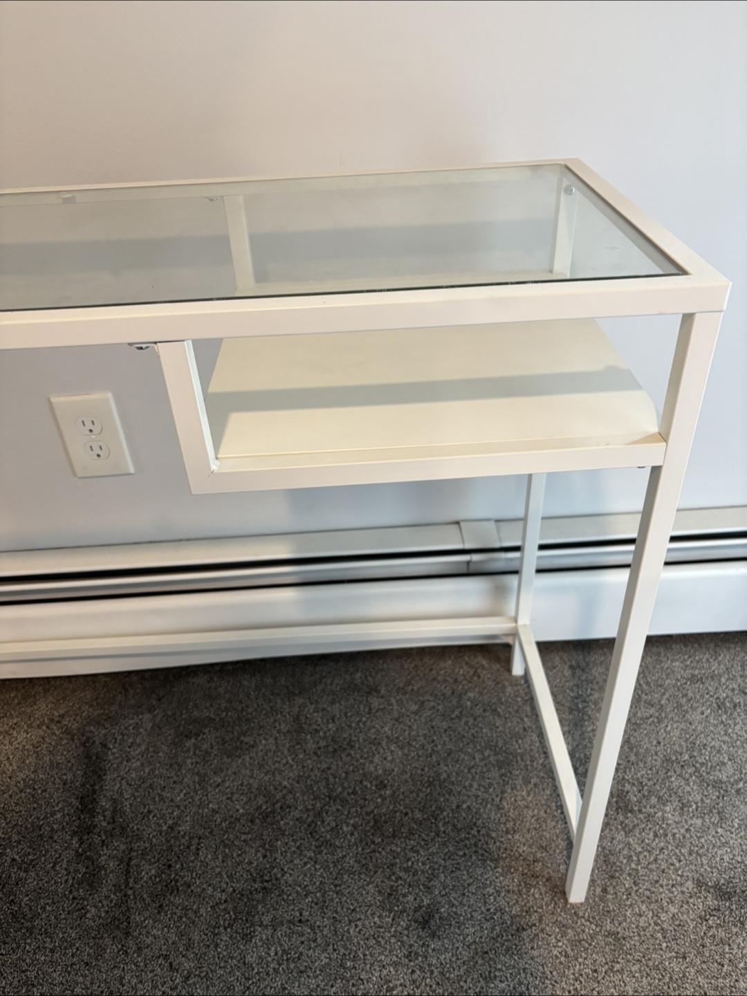 White metal and glass desk - photo 3
