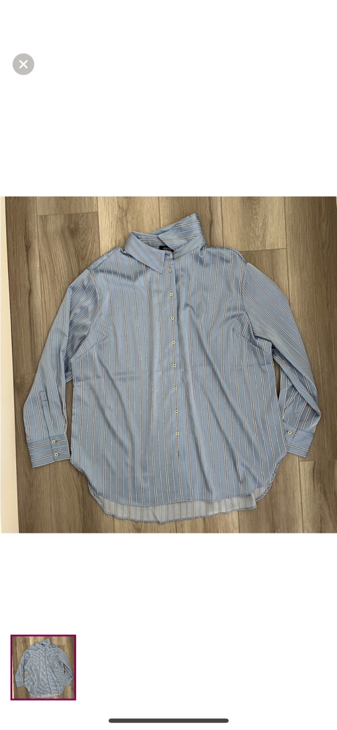 Light Blue Striped Button-Up Shirt