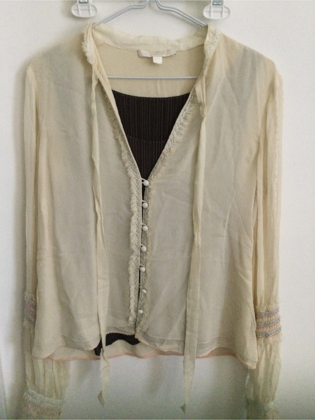 Jonathan Simkhai silk Cream Blouse - photo 2