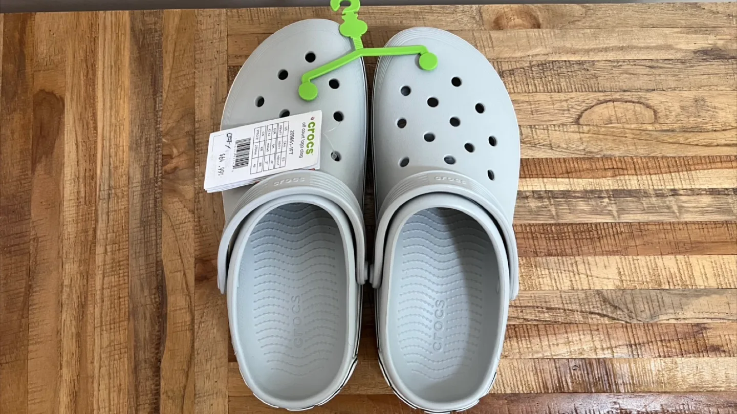 New Gray Crocs Clogs thumbnail