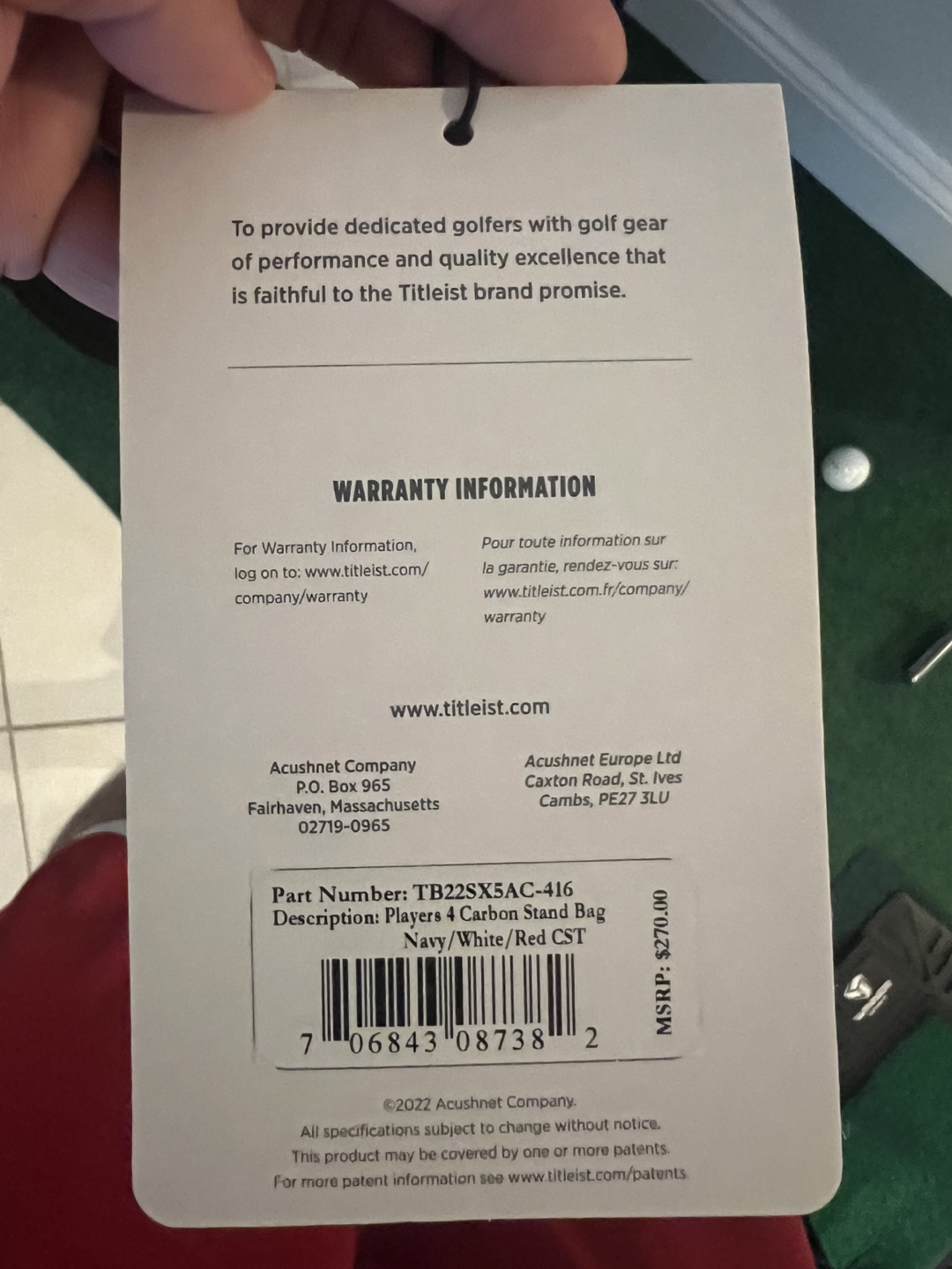 Titleist Players 4 Carbon Stand Bag - photo 3