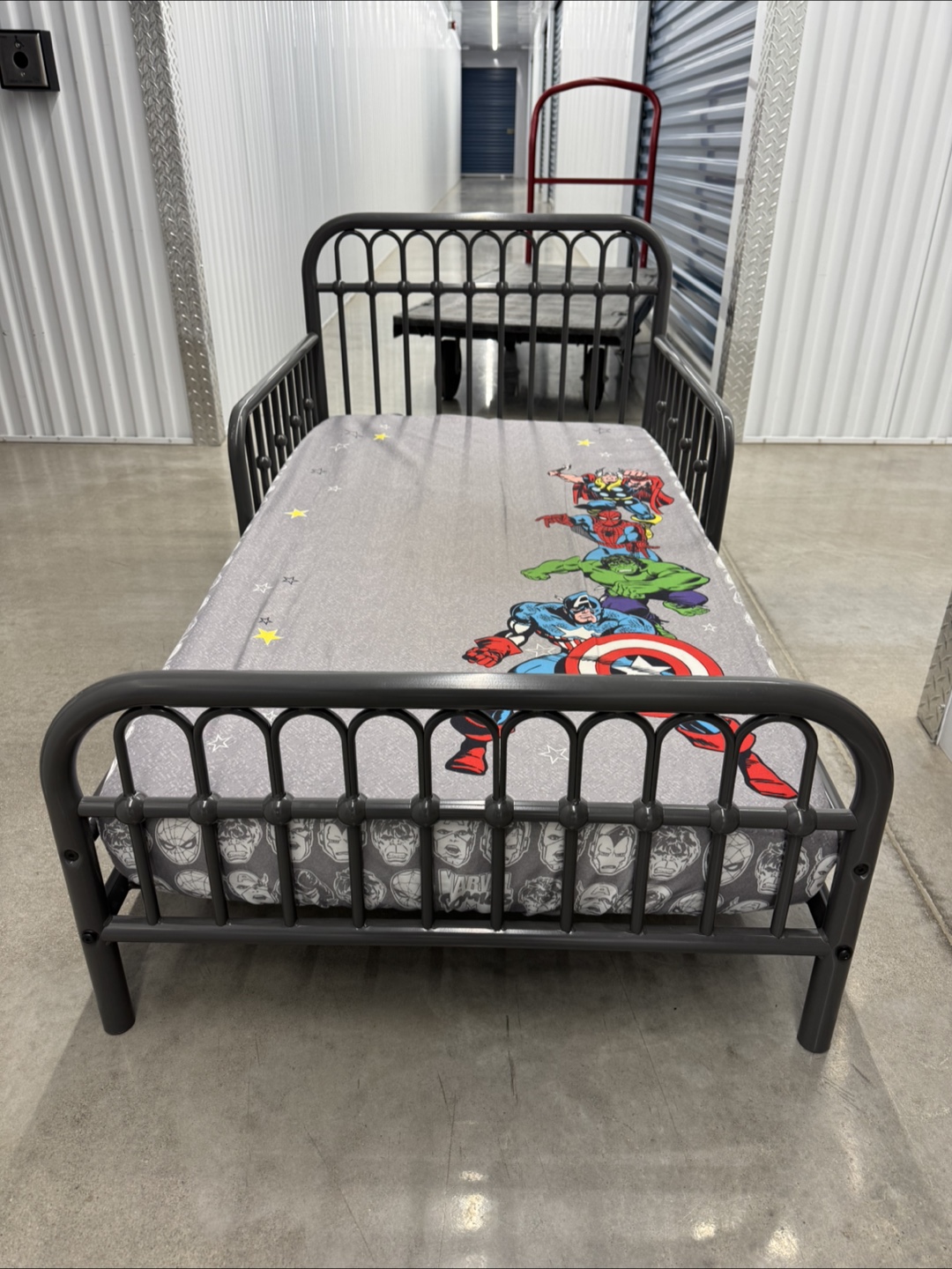Metal Kids Bed with Mattress- Like New