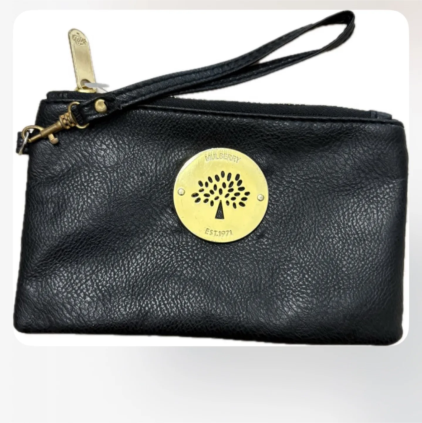 Mulberry Black Leather Wristlet thumbnail