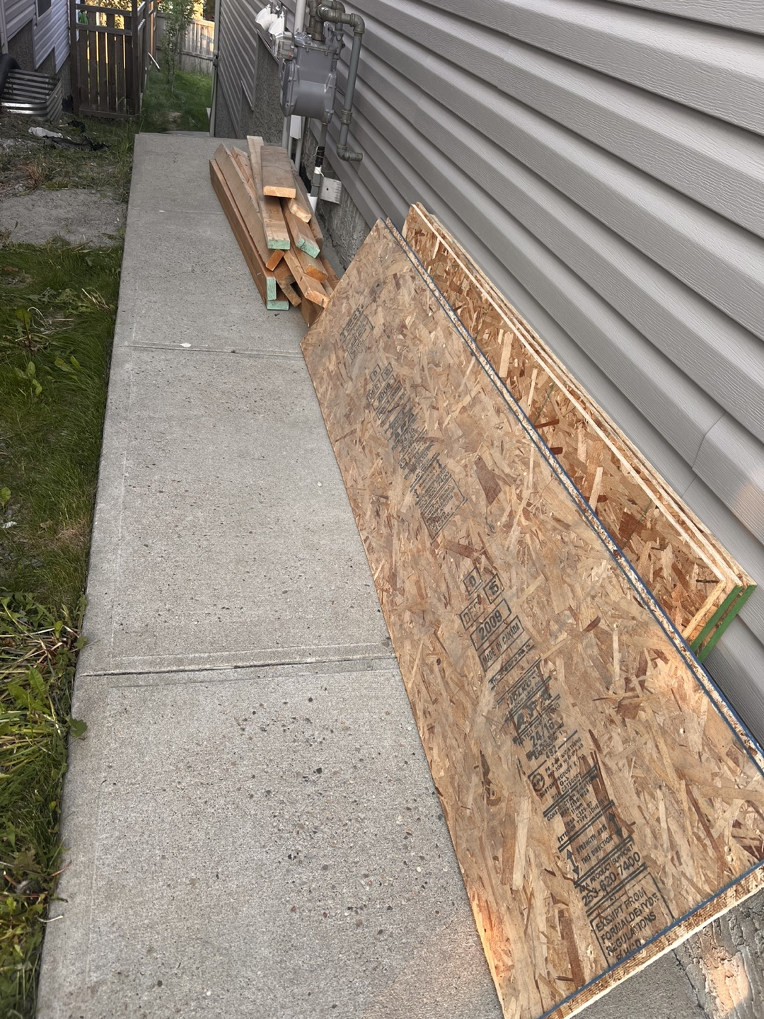 Lumber and OSB Wood Boards