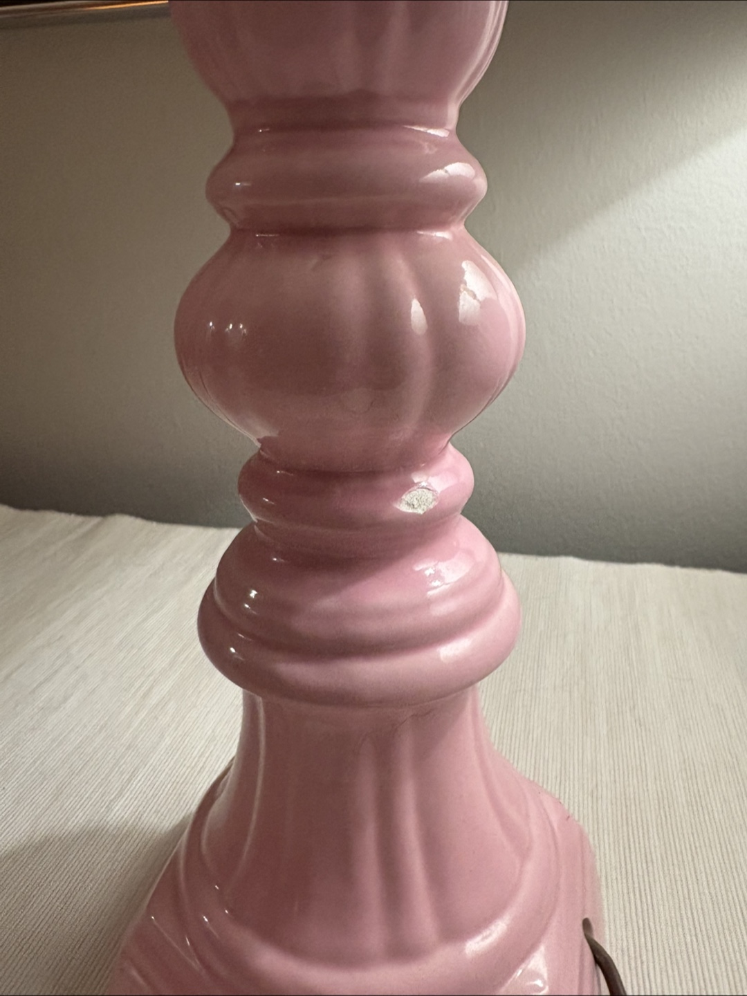 Pair of Pink Ceramic Lamps - photo 3